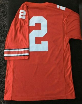 OHIO STATE BUCKEYES 2 AUTHENTIC RED Jersey NIKE - MEN ' S SMALL,  2 LENGTH 3