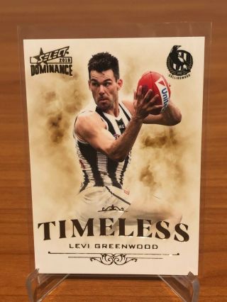 2019 Afl Select Dominance Timeless Levi Greenwood Collingwood 278/350