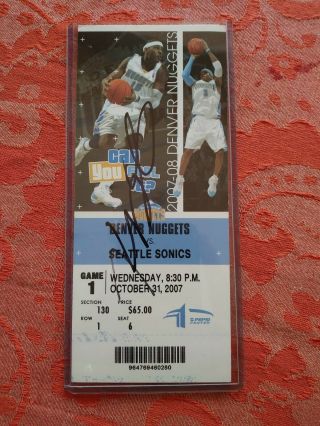 2007 - 08 Seattle Sonics Nba Ticket Kevin Durant Auto Rookie Debut Game 10/31/07
