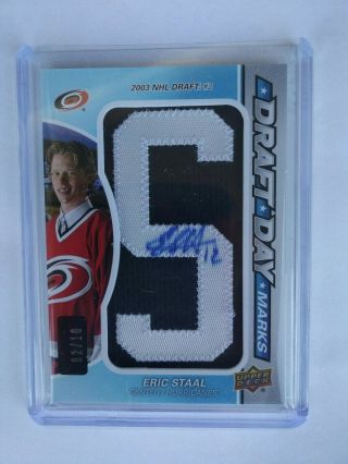 2014 - 15 Upper Deck Sp Game Draft Day Marks Auto Eric Staal 2/10
