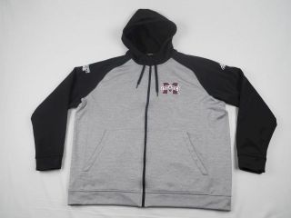 Adidas Mississippi State Bulldogs - Black/gray Poly Jacket (2xl) -