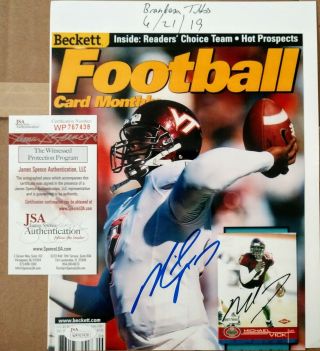 Micheal Vick Signed 8x10 Beckett Cover While At Virginia Tech Jsa
