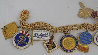 (10) 1960s Baseball World Series All Star Media Press Pin Charm Balfour Bracelet 2