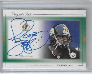 Jerome Bettis 1999 Sp Authentic Players Ink Autograph Auto - Steelers