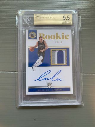 2018 - 19 Panini Encased Patch Auto Gold 3 Color Luka Doncic 03/10 Bgs 9.  5/10