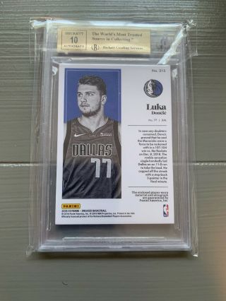 2018 - 19 Panini Encased Patch Auto Gold 3 Color Luka Doncic 03/10 BGS 9.  5/10 2