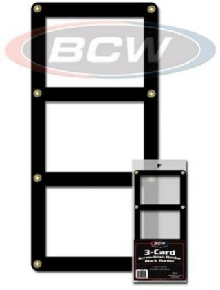 6 Bcw Triple Baseball Trading Card Black Border Screwdown Holders Displays Frame