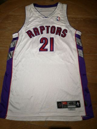 Toronto Raptors Antonio Lang 21 1999 - 2000 Game Worn Home Jersey Nba Finals Nike
