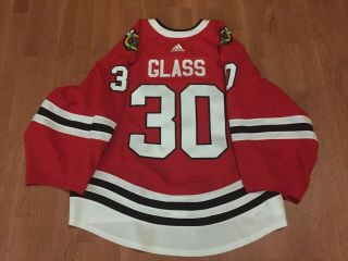 2017 - 18 Jeff Glass Game Worn Jersey Chicago Blackhawks Goalie Size 58 Team 2