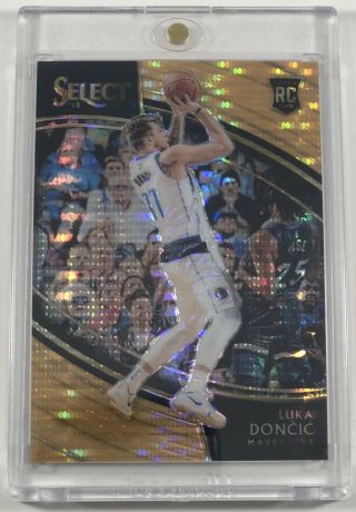 2018 - 19 Select Courtside Neon Orange Pulsar 229 Luka Doncic Rc Rookie Ssp 7/13