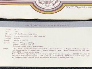 U.  S $1 Silver & $10 Gold Coins1984 Olympics Los Angeles w/ Case Proof 10