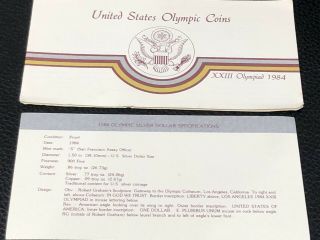 U.  S $1 Silver & $10 Gold Coins1984 Olympics Los Angeles w/ Case Proof 9