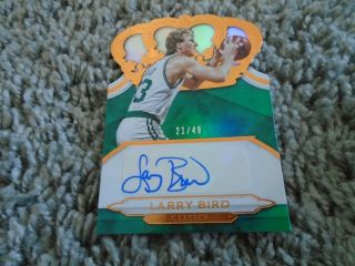 Larry Bird 18 - 19 Crown Royale Auto Autograph Celtics Ca - Lbd 21/49