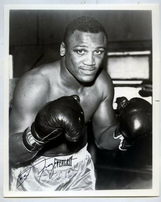 Vintage Joe Frazier Signed Type 1 Boxing Photo Lelands Loa
