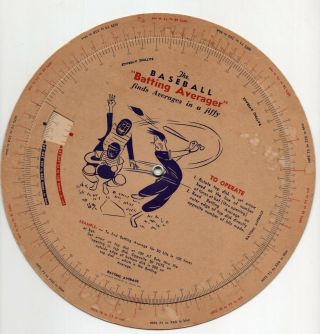 Vintage Batting Average Calculating Wheet