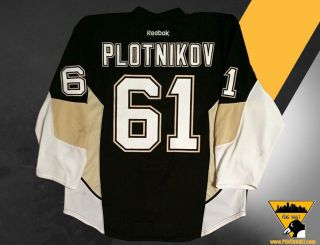 Sergei Plotnikov Pittsburgh Penguins 2015 - 16 Game Worn Jersey (First NHL Point) 2