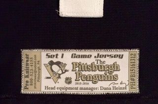 Sergei Plotnikov Pittsburgh Penguins 2015 - 16 Game Worn Jersey (First NHL Point) 3