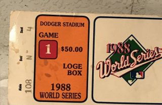 1988 World Series Ticket Stub GAME 1 A ' S VS DODGERS KIRK GIBSON HOME RUN 2