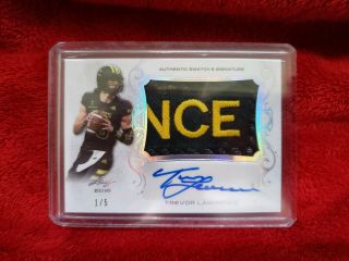 Trevor Lawrence 1/5 Name Patch Auto 2018 Leaf Army All American Clemson Tigers
