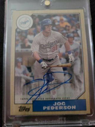 2017 Topps Series 1 Joc Pederson Dodgers 30th Anniv.  Auto 1987 Topps Autograph