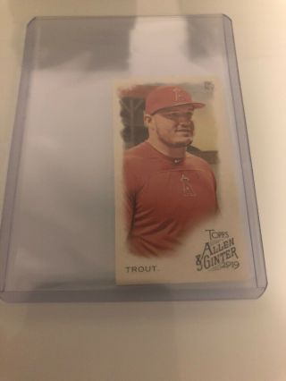 Mike Trout 2019 Topps Allen & Ginter Rip Card Mini Extended Ext Sp 383 Angels
