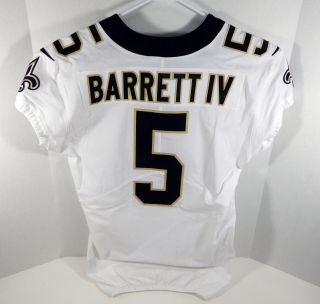 2018 Orleans Saints J.  T.  Barrett Iv 5 Game Issued White Jersey Benson