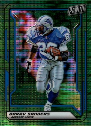 Barry Sanders 2019 Panini National Vip Gold Pack Green Prizm Refractor 4/5