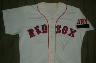 BOSTON RED SOX DANNY DARWIN GAME WORN JERSEY WITH YAWKEY PATCH (RANGERS) 2