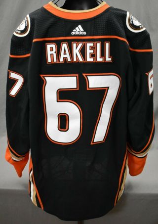 2018 - 19 Richard Rakell 67 Anaheim Ducks Game Worn Jersey 25th Anniv Set Tag Loa