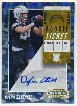 Dylan Cantrell 2018 Panini Contenders Rc Cracked Ice Autograph Sp Auto /24 $60