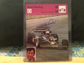 Mario Andretti Signed 1977 Sportscaster Card/ 1969 Indy 500 Winner