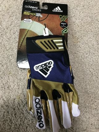 2012 TEAM ISSUED NOTRE DAME FOOTBALL ADIDAS LOGO ND GLOVES LARGE 2