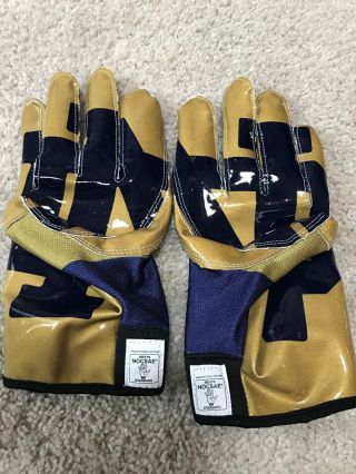 2012 TEAM ISSUED NOTRE DAME FOOTBALL ADIDAS LOGO ND GLOVES LARGE 4