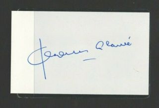 Jacques Plante Authentic Autographed Montreal Canadiens Hhof 3x5 Index Card