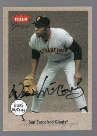 Willie Mccovey 2002 Fleer Greats Of The Game On Card Auto Autograph Giants