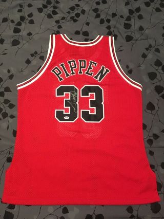 Scottie Pippen Autographed Chicago Bulls Jersey Champion Authentic Sz 48 Psa/dna