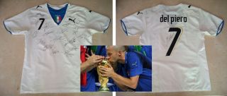 2006 Wc Italy Champion Team Signed Autograph Away Del Piero Jersey Totti Buffon