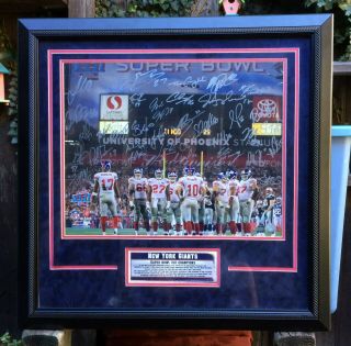 2007 Ny Giants Bowl Xlii Champs Team Signed 16 " X 20 " Color Photo Steiner