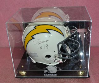 Lance Alworth Signed San Diego Chargers Full Size Helmet In Display Case.