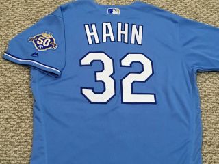 Hahn Size 46 32 2018 Kansas City Royals Game Jersey Issued Blue 50 Yrs Patch