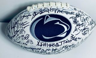 2017 Penn State Team Signed Autograph Logo Football 85,  Autos Saquon Barkley
