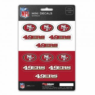 San Francisco 49ers Stickers Die Cut Mini Decals 12 - Pack Sticker Sheet