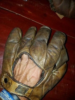 Antique 1910 ' s D&M Draper And Maynard Full Web Baseball Glove 3