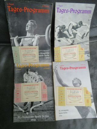 Jesse Owens - 4 Prg,  Tickets From Golden Streak At 1936 Olympic Summer Games