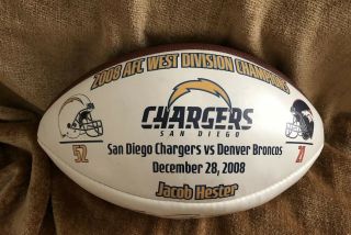 NFL Game Ball Jacob Hester Autographed San Diego Chargers Vs Denver Broncos 3