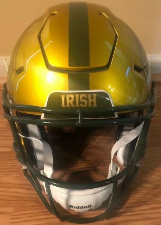 Notre Dame Football 2016 Shamrock Series Team Issued/Game Worn Flex Helmet 2
