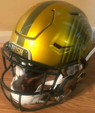 Notre Dame Football 2016 Shamrock Series Team Issued/Game Worn Flex Helmet 3