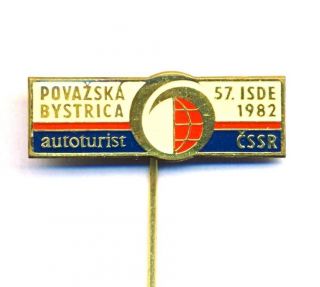 1982 Fim Six Days Enduro Motorcycle Pin Badge Isde Isdt Bystrica Czechoslovakia