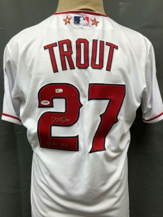Mike Trout 27 Angels Signed Authentic All - Star Game Jersey Sz 44 Psa/dna