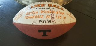 University Of Tennessee Football 1991 Kelley Washington Game Ball
